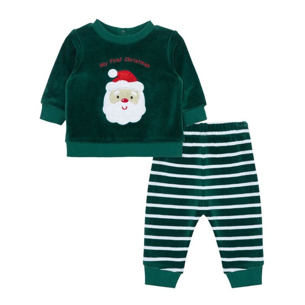 Little Me Girls  Santa Pant Set, Green